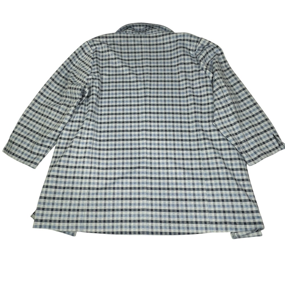 Cato Women's 22/24W Blue Plaid Open Front Blazer Cardigan Jacket - Picture 2 of 8